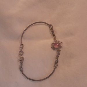 Handmade crafted silver bracelet with Rose Quartz